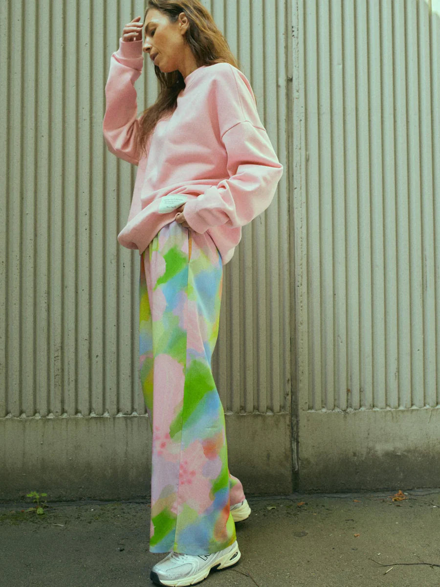 Pantalon ample en tencel | Multicolore "pink bloom pants multicolor"