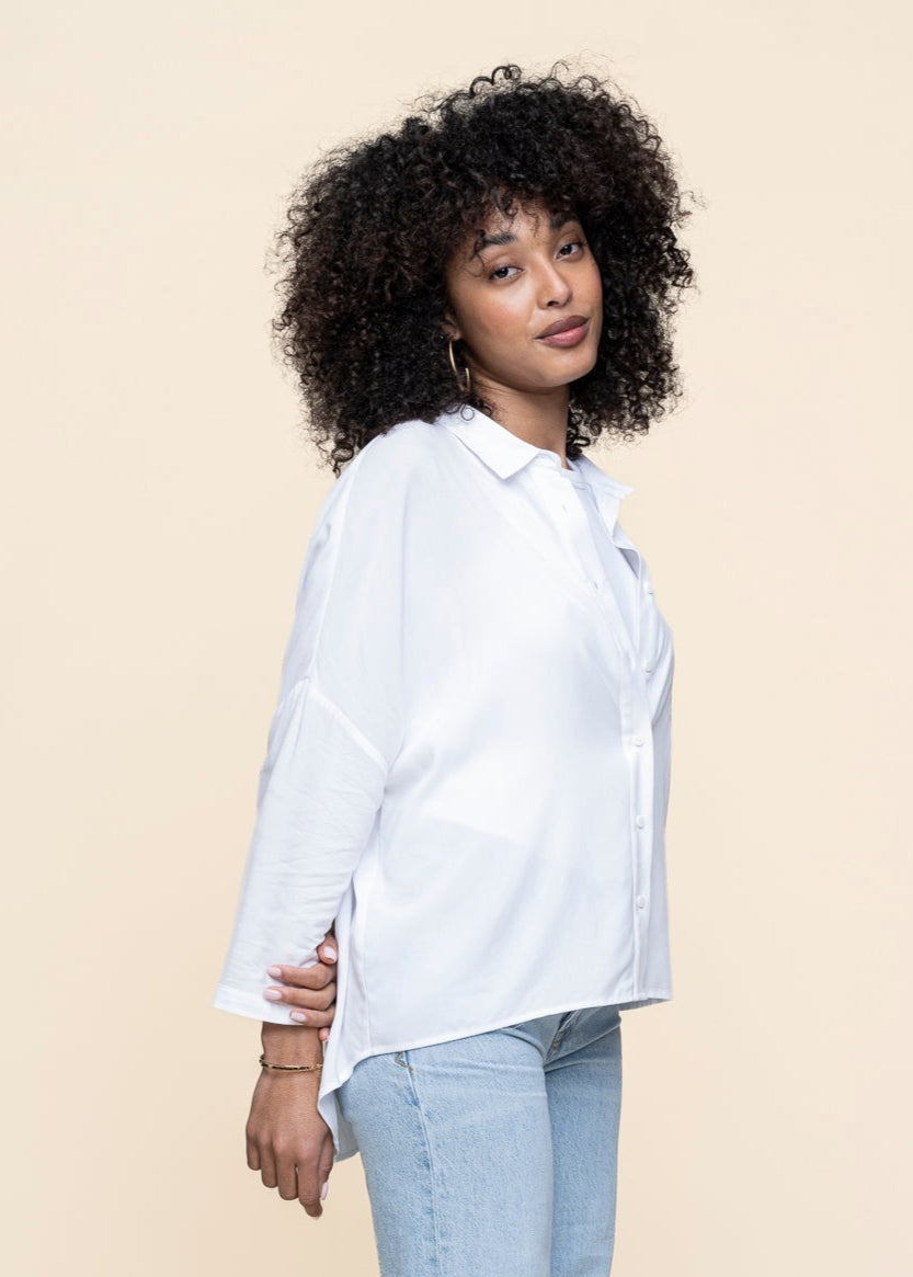Chemise en ecovero | blanc "mattina shirt - white"