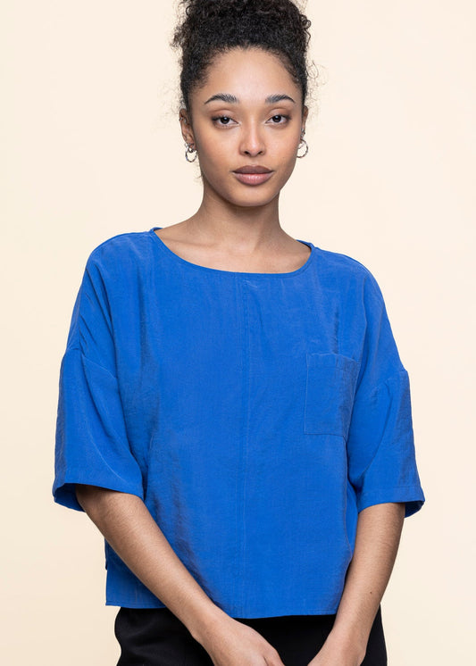 Blouse en tencel | bleu "maitia shirt - indigo blue"