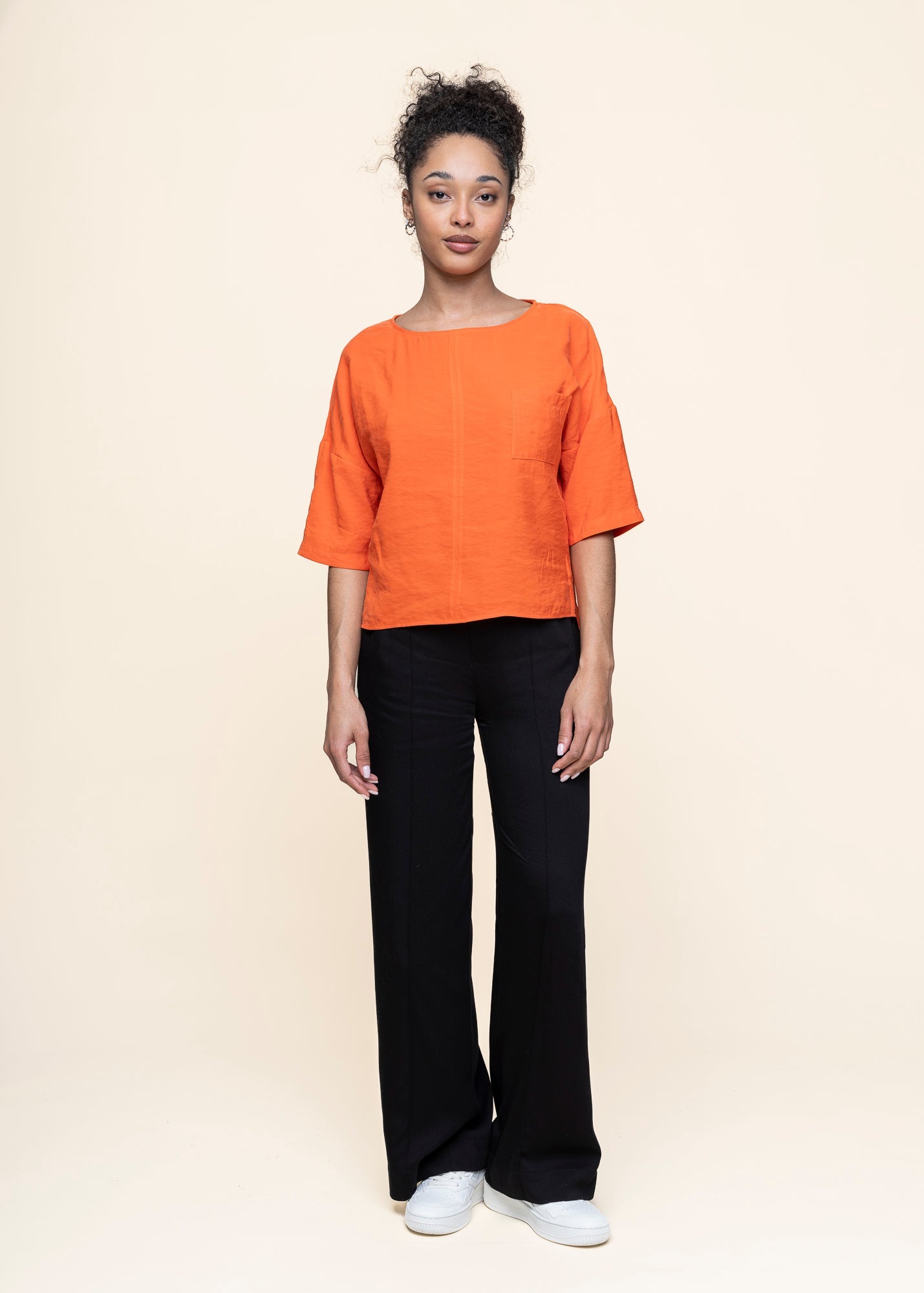 Blouse en tencel | orange "maitia shirt - tile red"