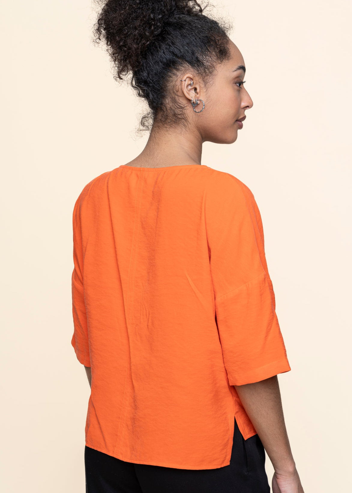 Blouse en tencel | orange "maitia shirt - tile red"