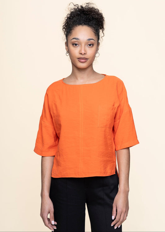 Blouse en tencel | orange "maitia shirt - tile red"