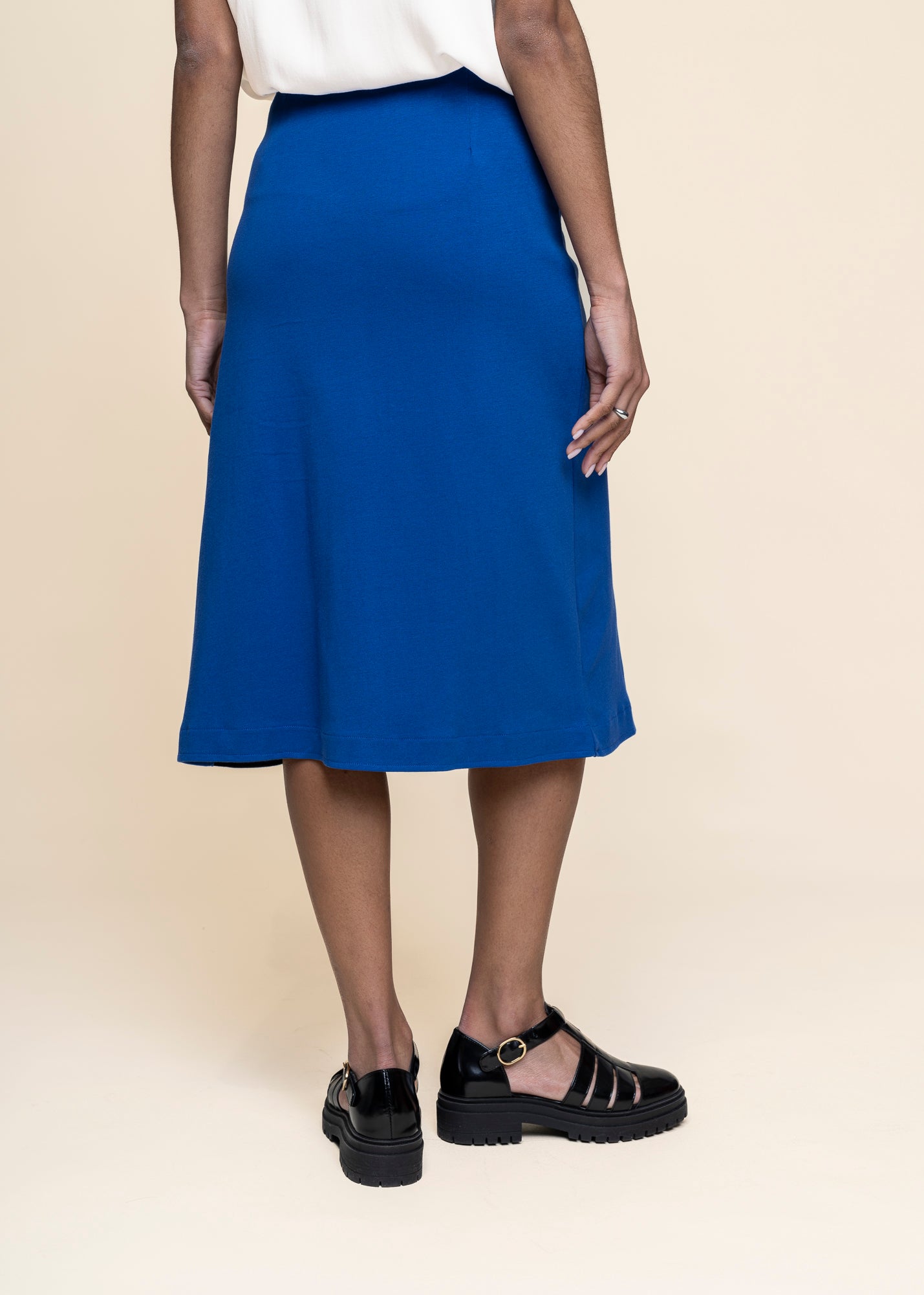 Jupe mi-longue en coton biologique | bleu "baiza-gots skirt - indigo blue"
