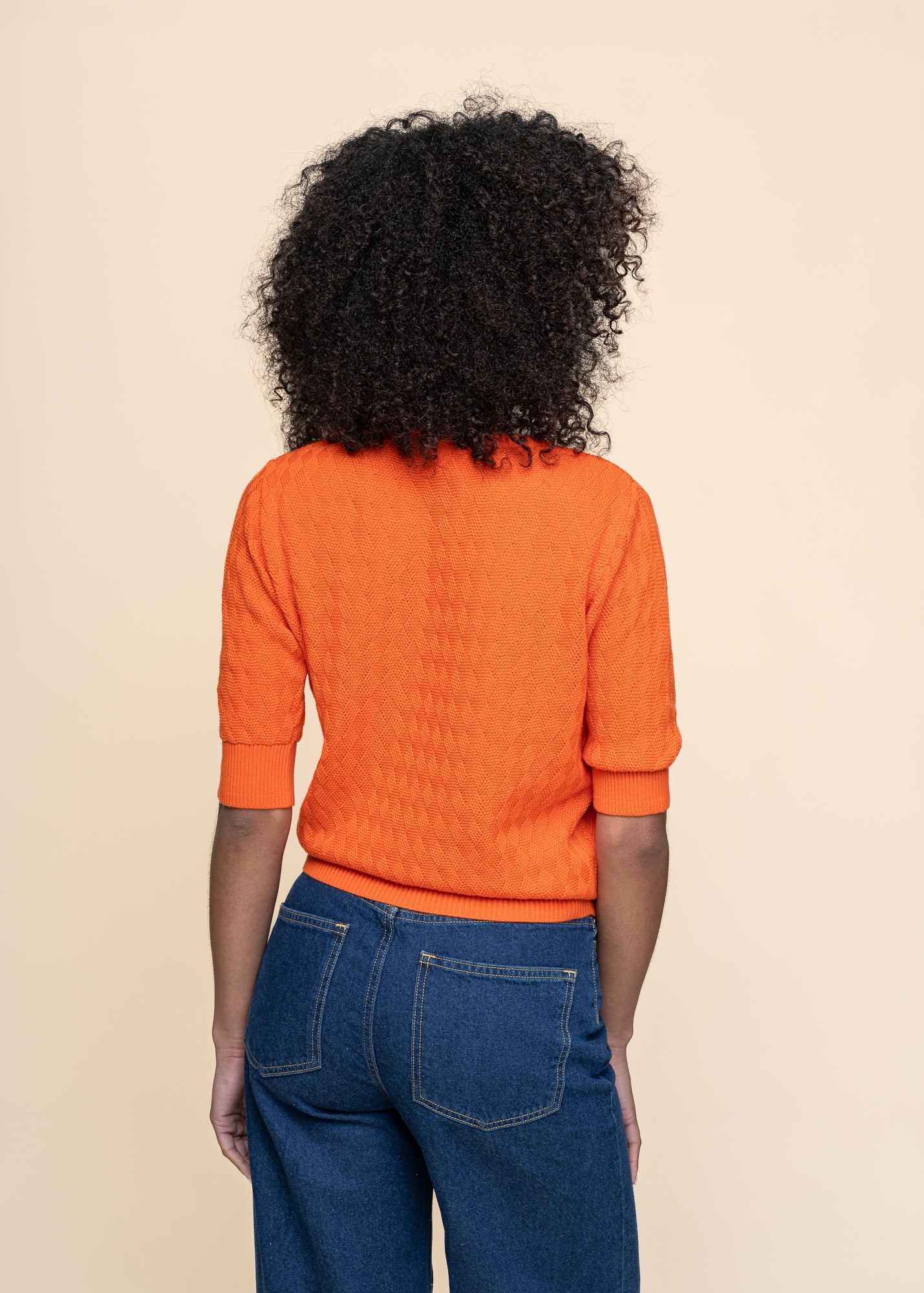 Top maille en coton bio | orange "muike - tile red"