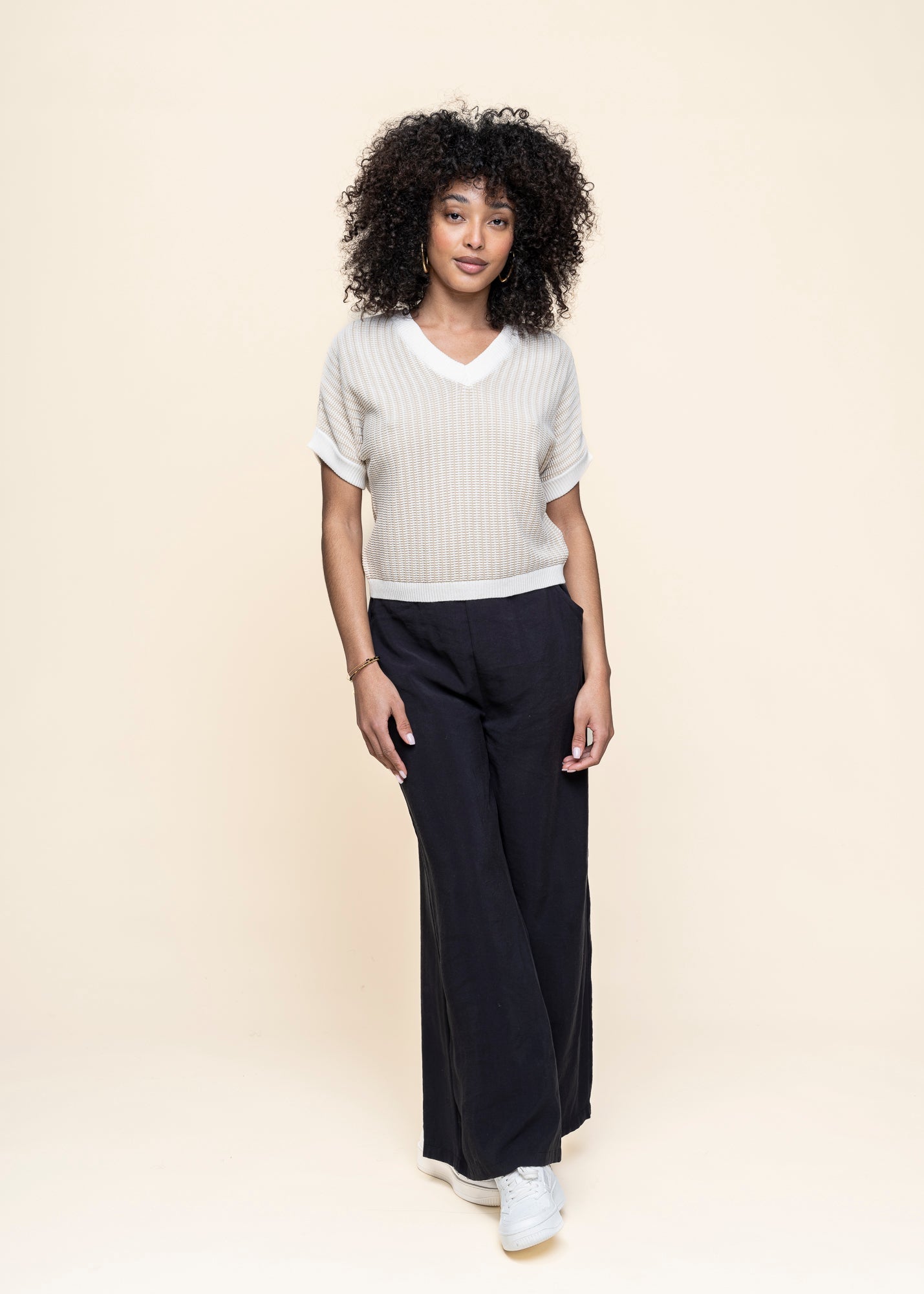 Top maille en coton bio | multicolore "kloe-gots sweater - multicolour"