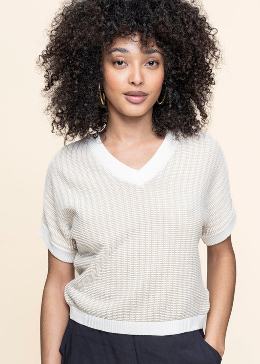 Top maille en coton bio | multicolore "kloe-gots sweater - multicolour"