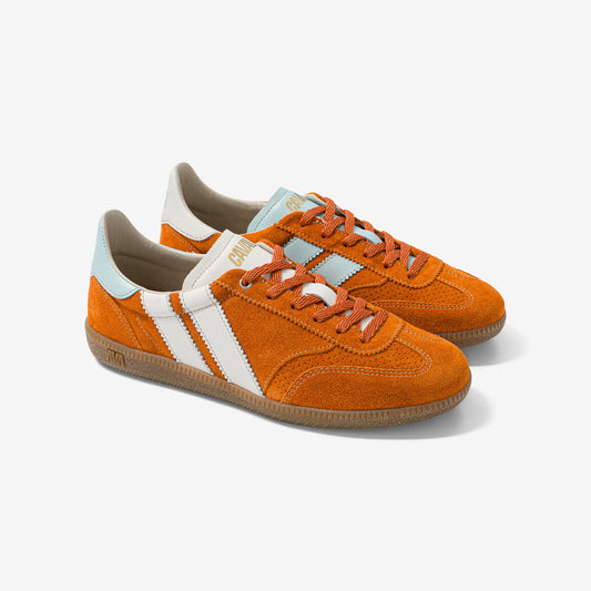 Baskets en cuir certifié | orange "sunset mermaid"