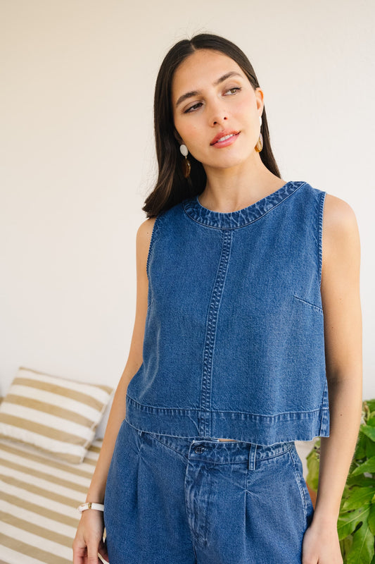 Top Maya en tencel | denim | Denim