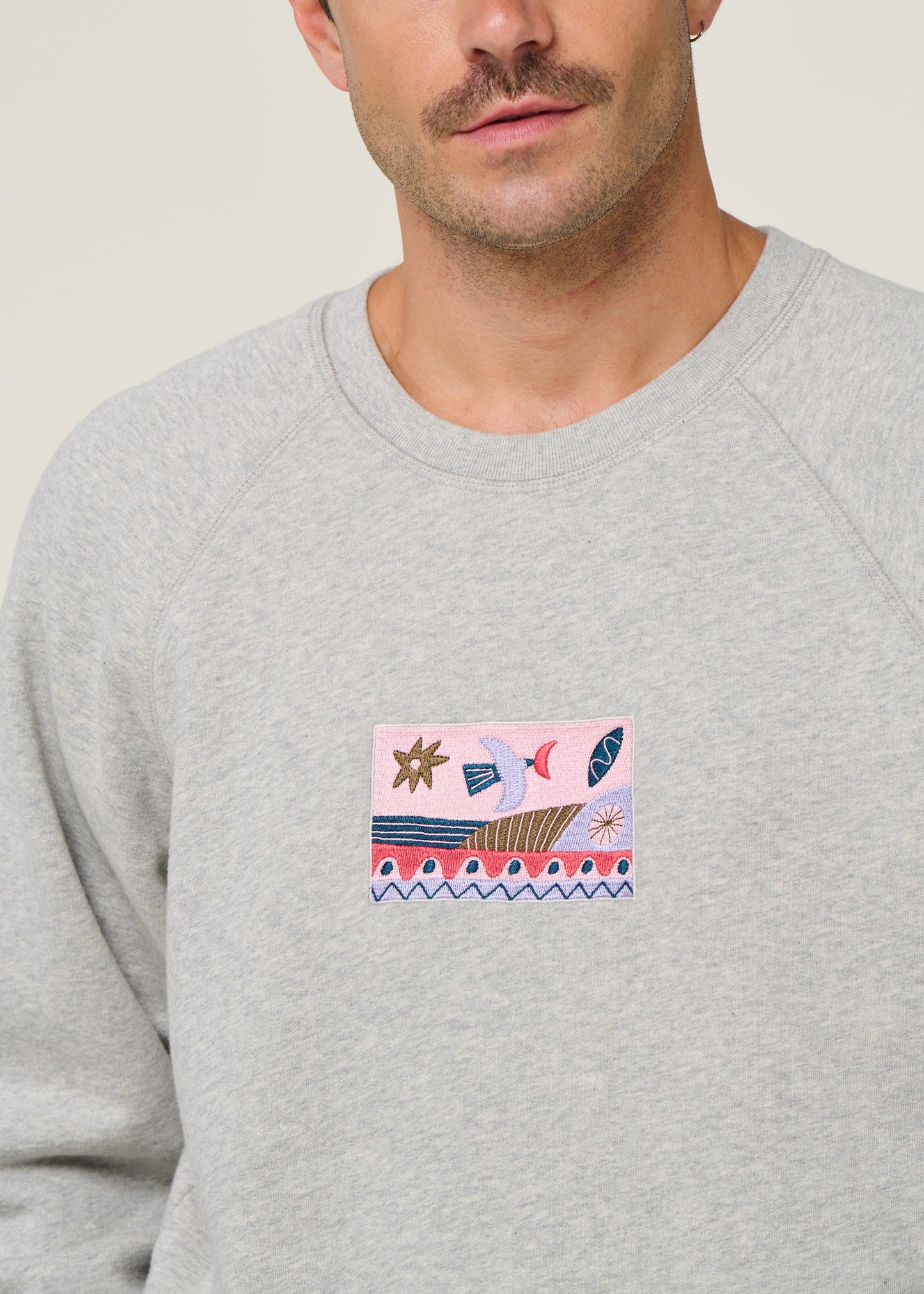 sweat seascape gris chine - heather gray