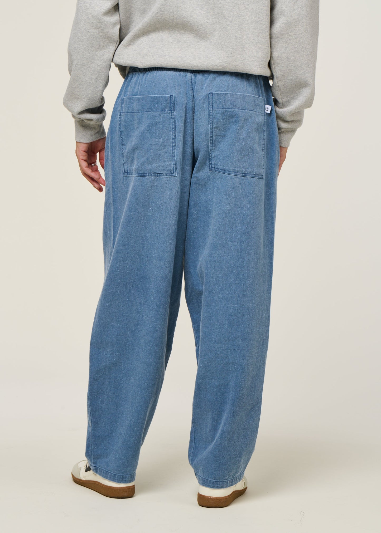 Pantalon large en coton bio | bleu 'denim wide pant recycled cotton - washed denim'
