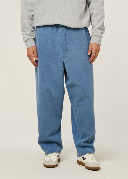 Pantalon large en coton bio | bleu 'denim wide pant recycled cotton - washed denim'