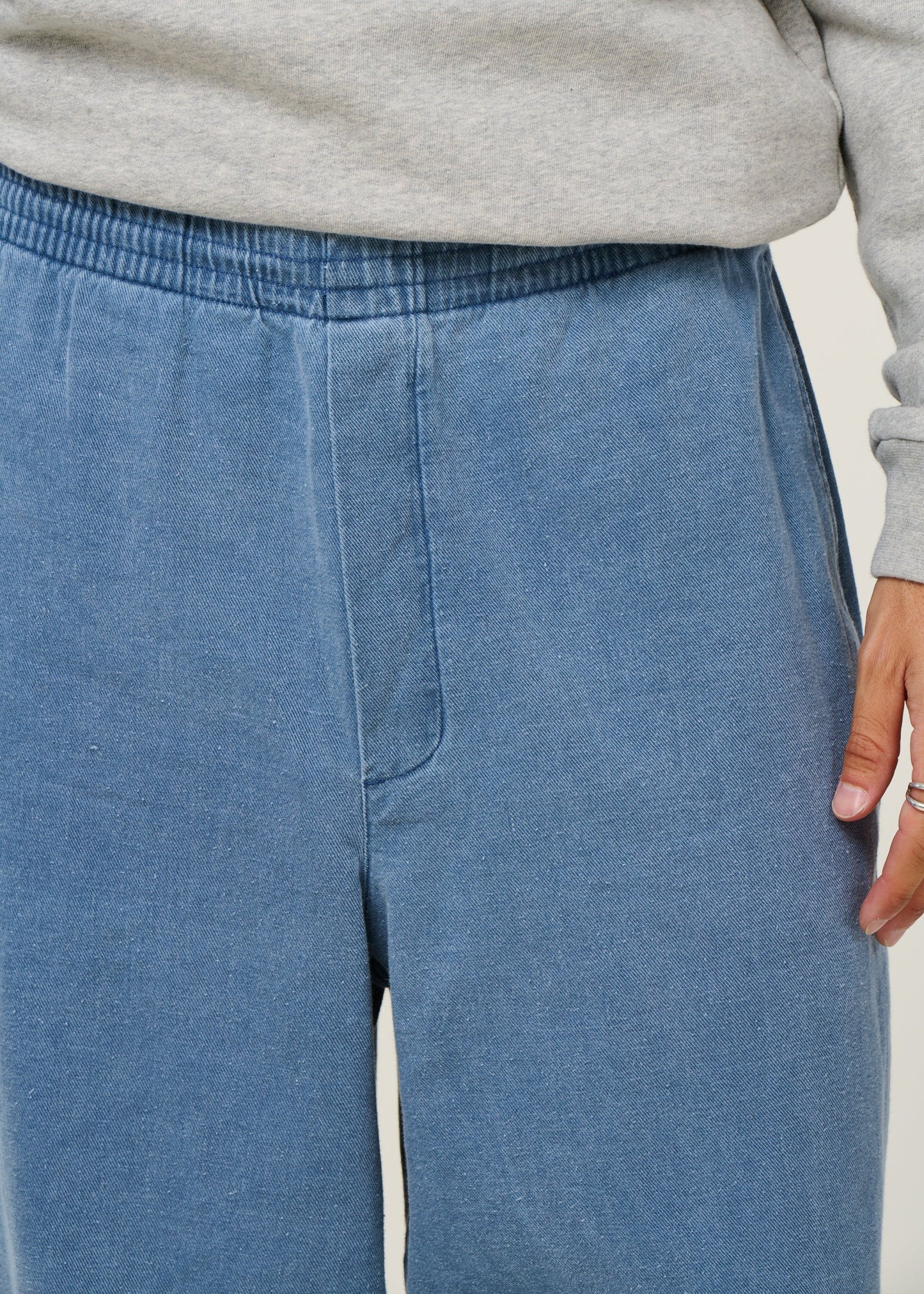 Pantalon large en coton bio | bleu 'denim wide pant recycled cotton - washed denim'