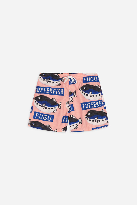 Short de bain en matières recyclées | rose "eugo pattern"