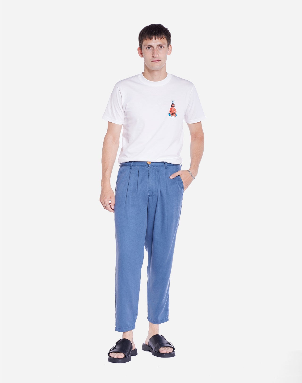 Pantalon droit en tencel | bleu "swing cobalt blue"