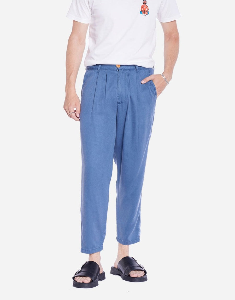 Pantalon droit en tencel | bleu "swing cobalt blue"