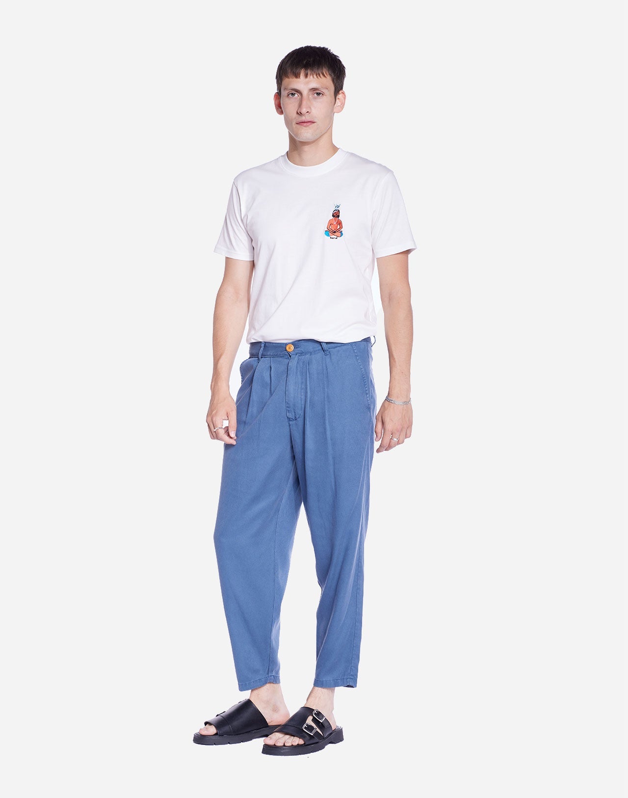 Pantalon droit en tencel | bleu "swing cobalt blue"