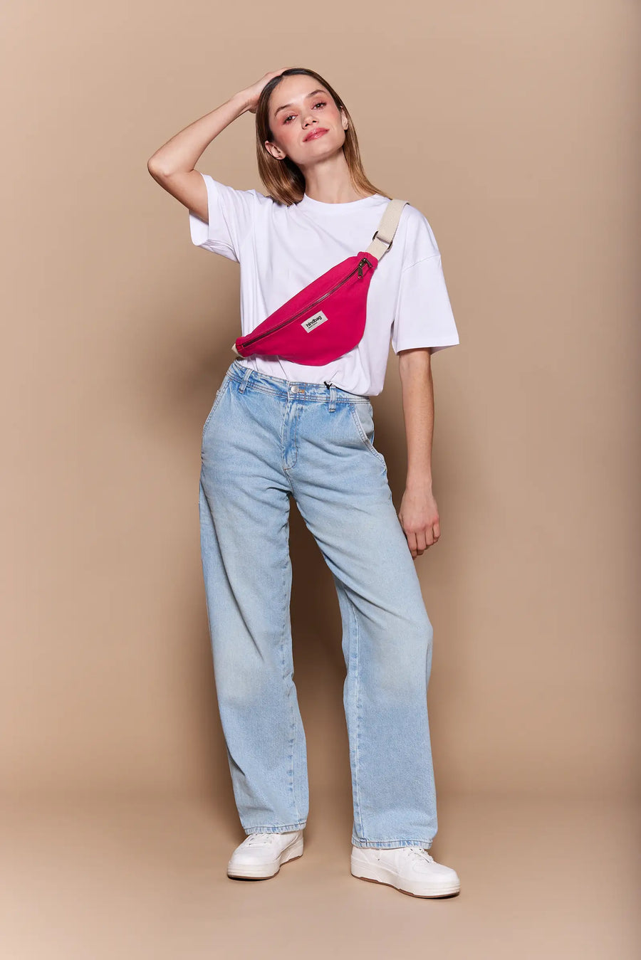 Banane en coton bio | vert "olivia holi fuchsia"