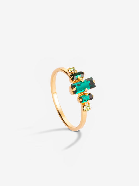 Bague en plaqué or certifié | "bague salomon - émeraude"