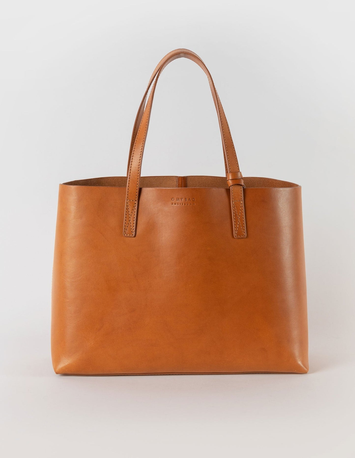Sac cabas en cuir certifié | camel "sam shopper cognac classic leather""