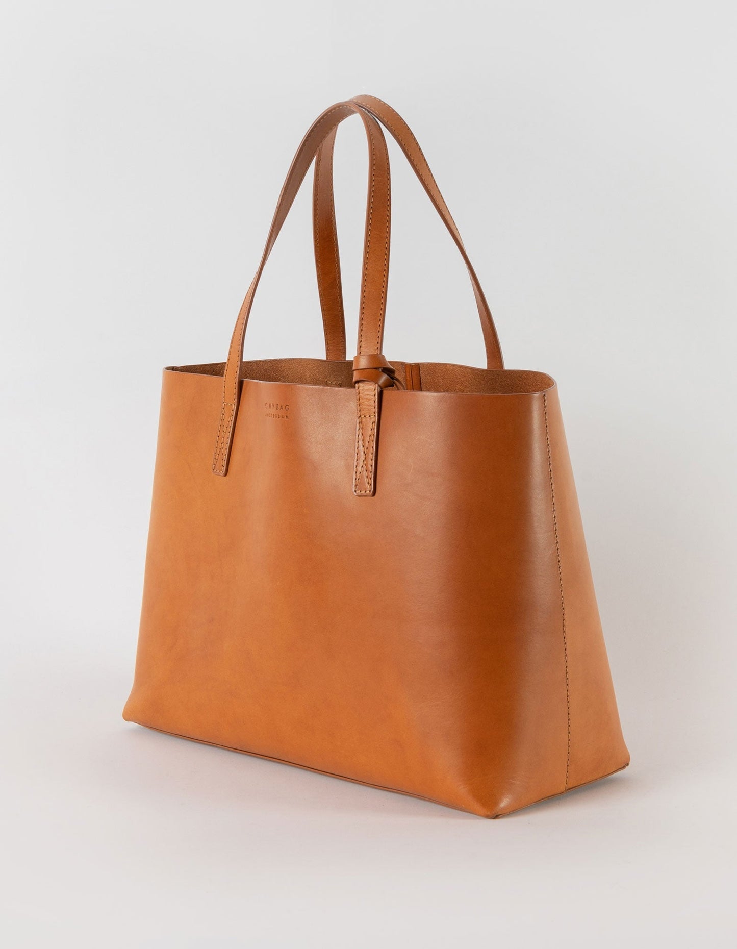 Sac cabas en cuir certifié | camel "sam shopper cognac classic leather""
