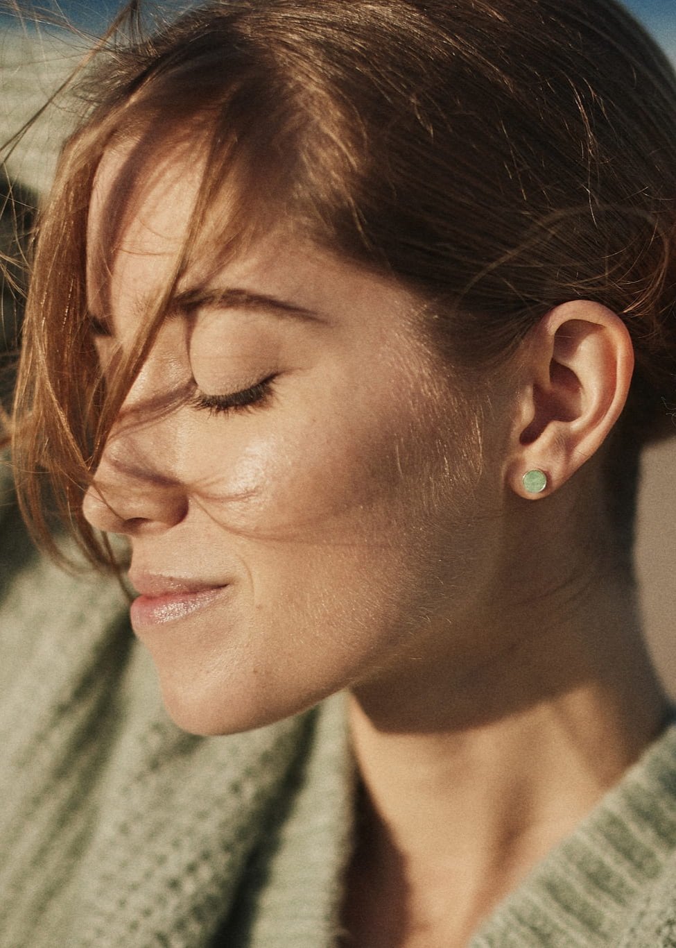 Boucles d'oreilles en argent | Pierre en chrysoprase "small earrings sterling silver"