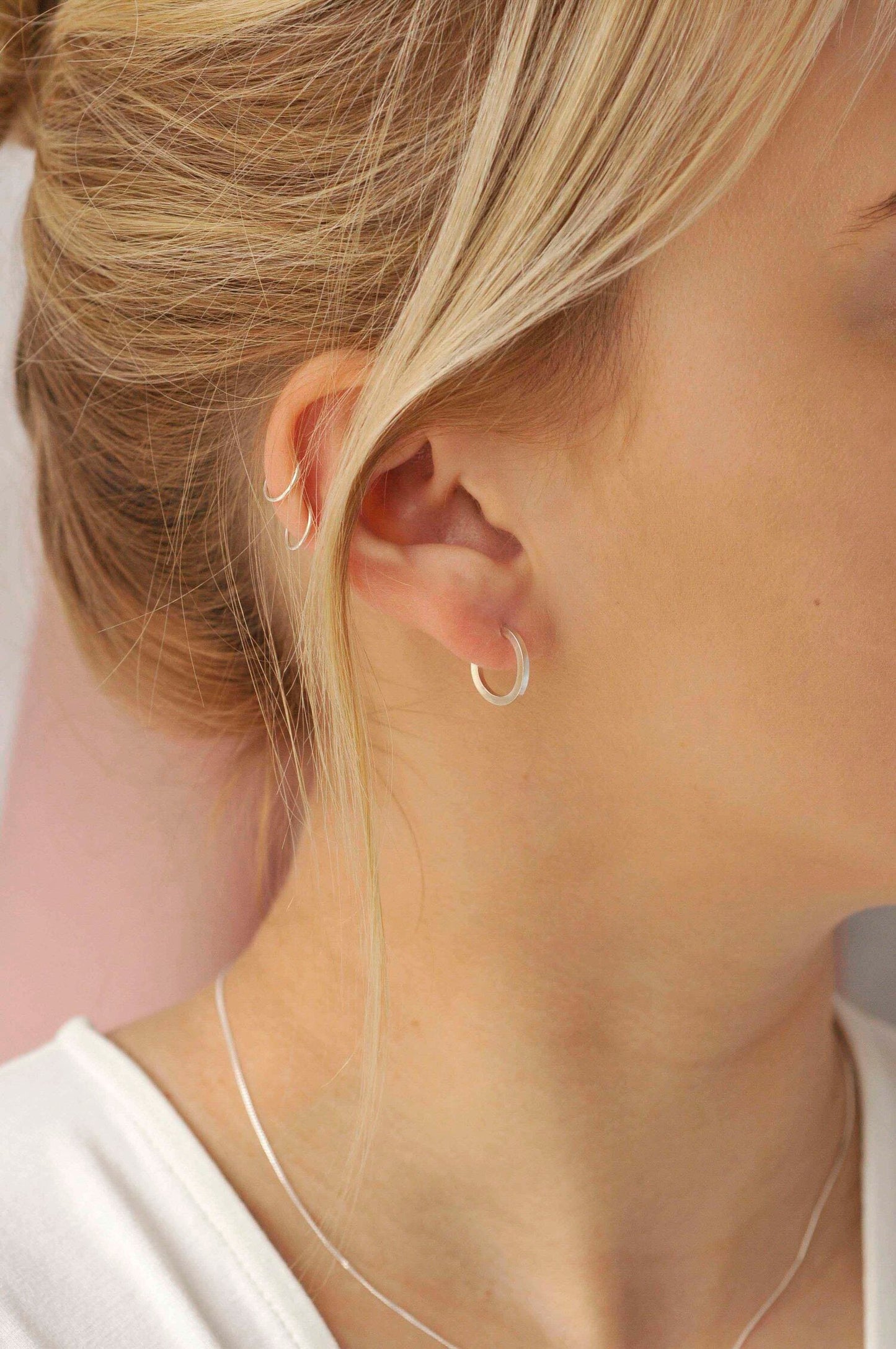 Boucles d'oreilles en argent recyclé - Small Hoop