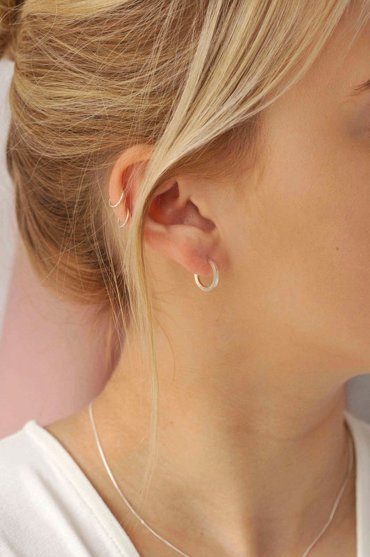 Boucles d'oreilles en argent recyclé - Small Hoop