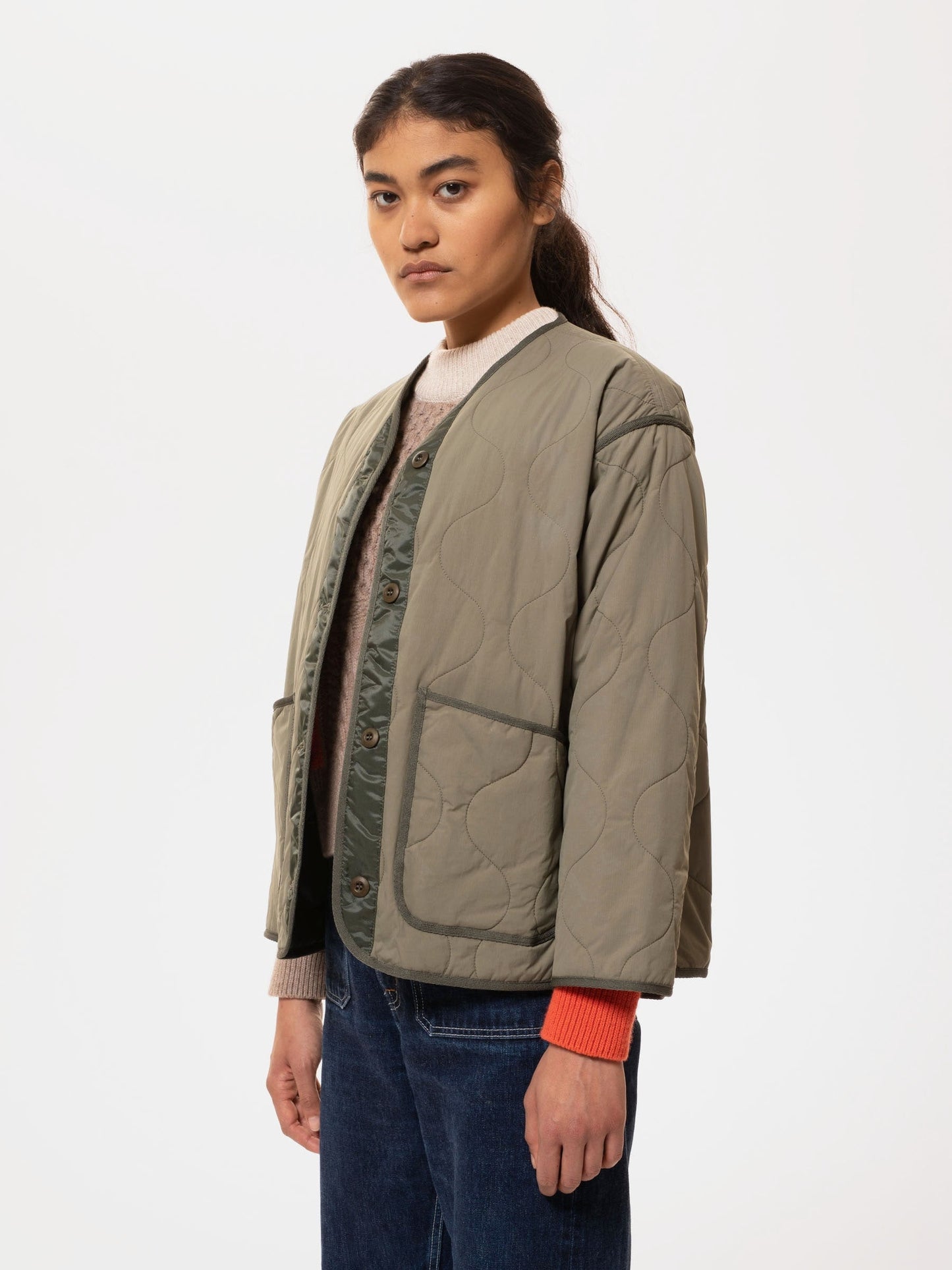 Veste matelassée kaki en recyclé - siv liner jacket olive
