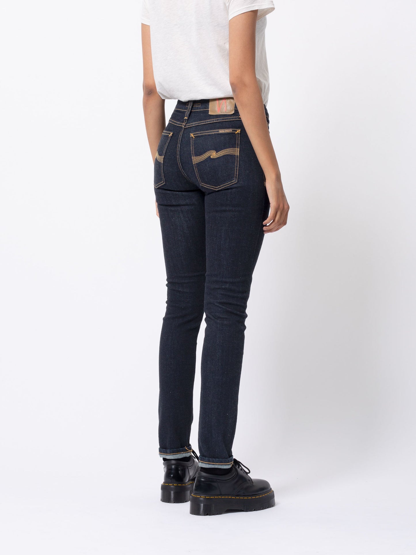 Jean skinny brut en coton bio - Skinny Lin Dry deep orange