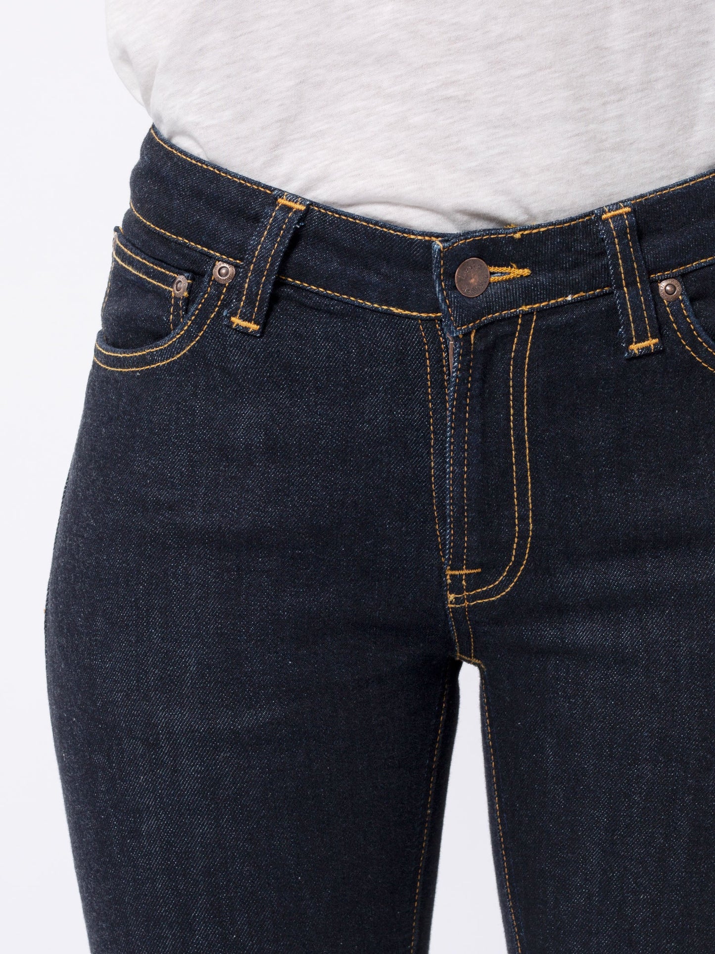 Jean skinny brut en coton bio - Skinny Lin Dry deep orange