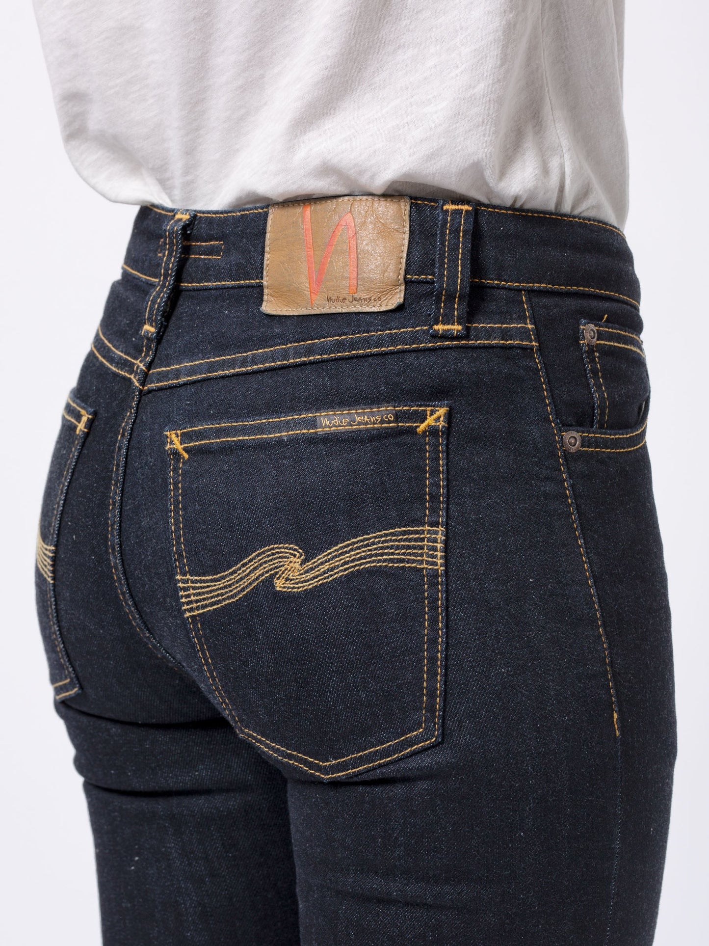 Jean skinny brut en coton bio - Skinny Lin Dry deep orange