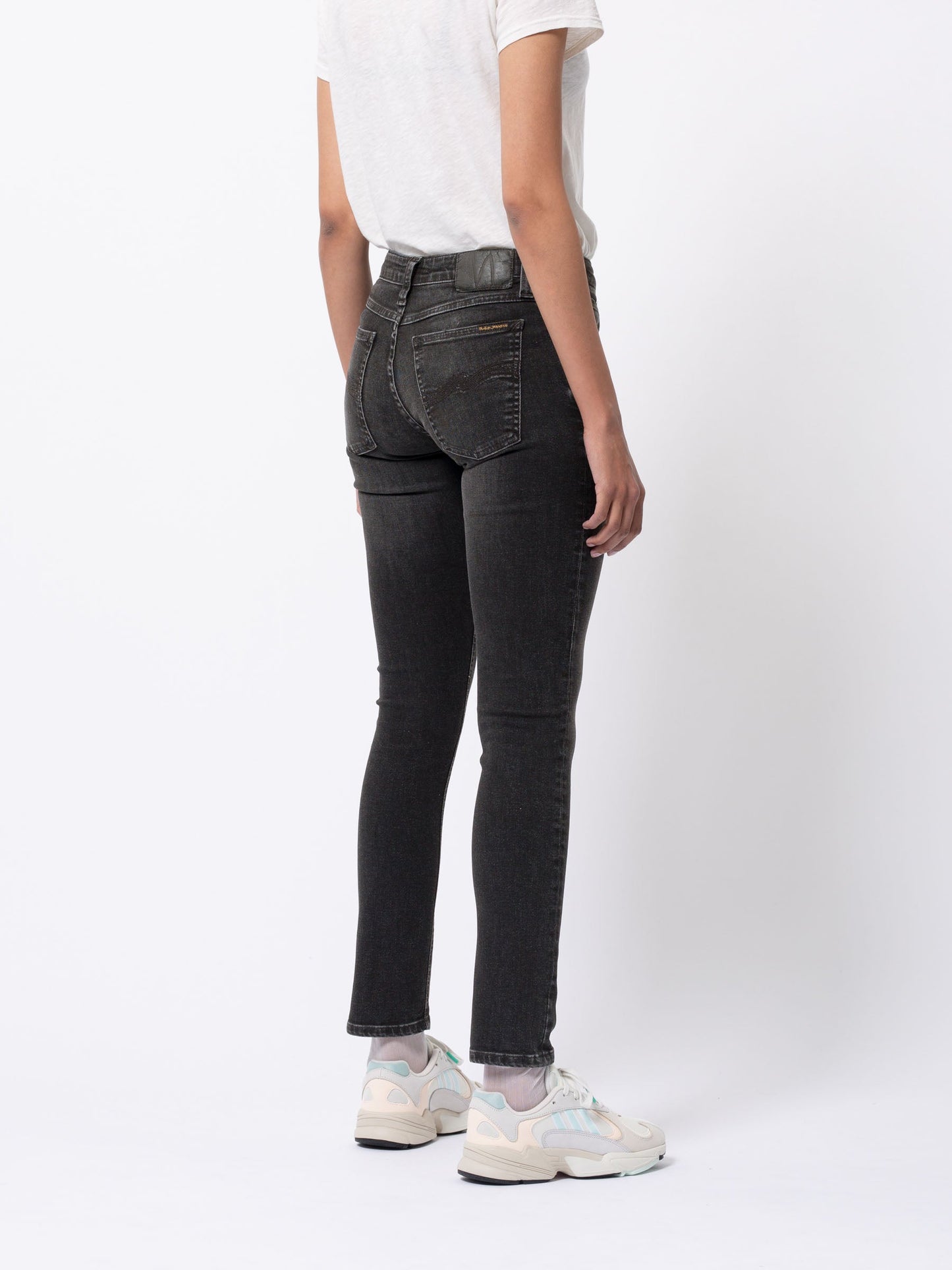Jean skinny en coton bio - noir "Skinny Lin worn black"