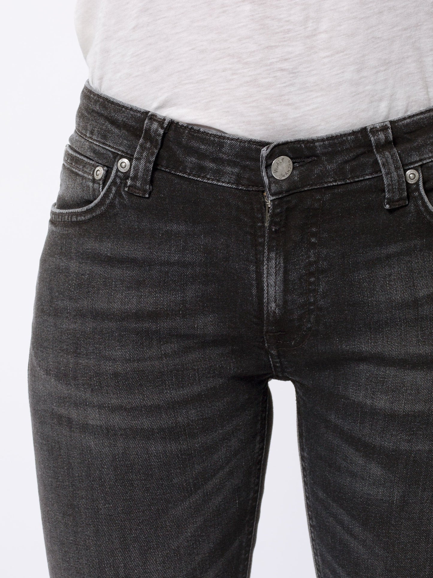 Jean skinny en coton bio - noir "Skinny Lin worn black"