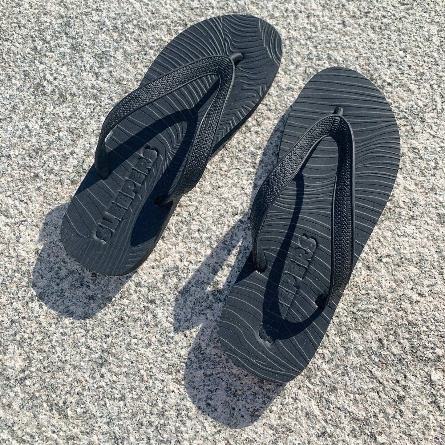 Tongs en caoutchouc naturel | noir "mens regular black"
