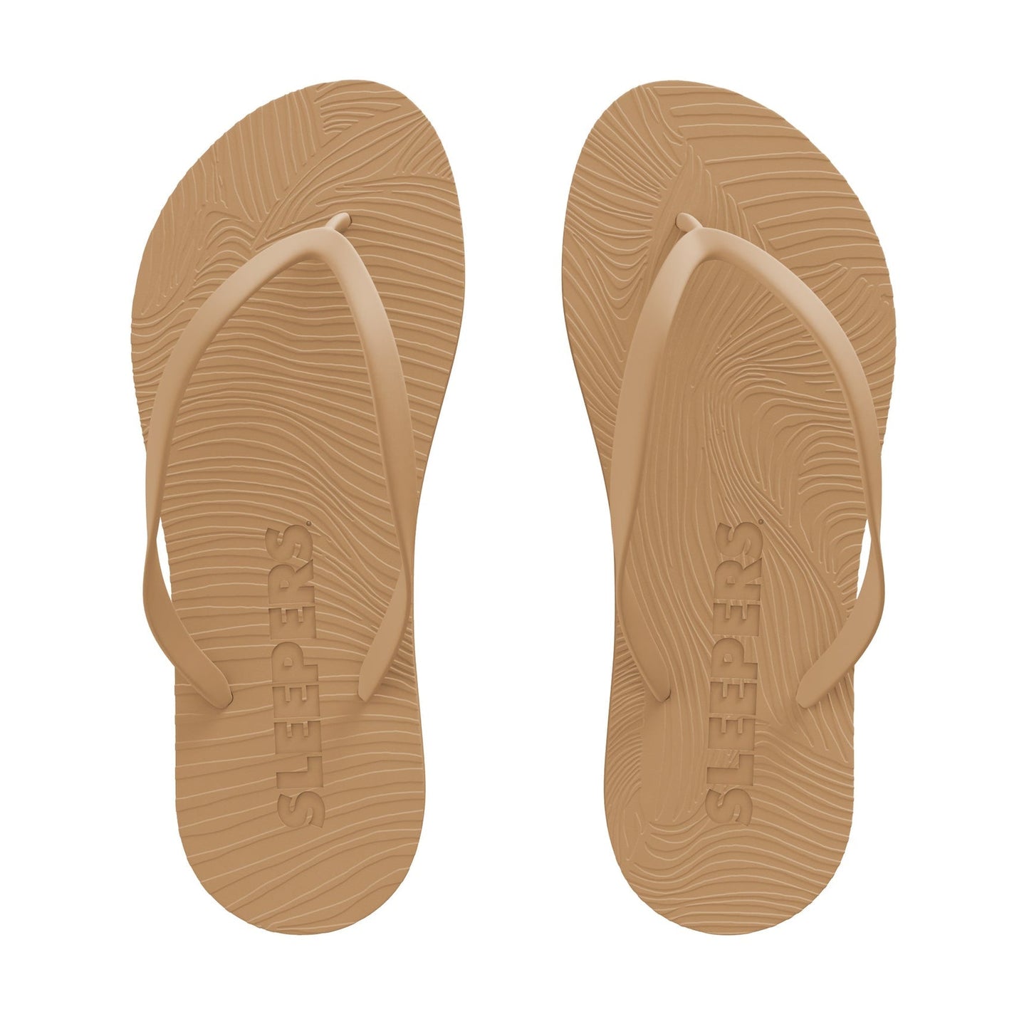 Tongs en caoutchouc naturel | marron "slim sand"