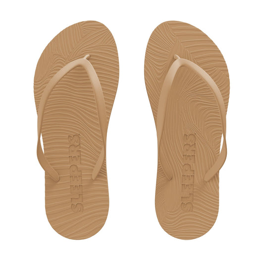 Tongs en caoutchouc naturel | marron "slim sand"