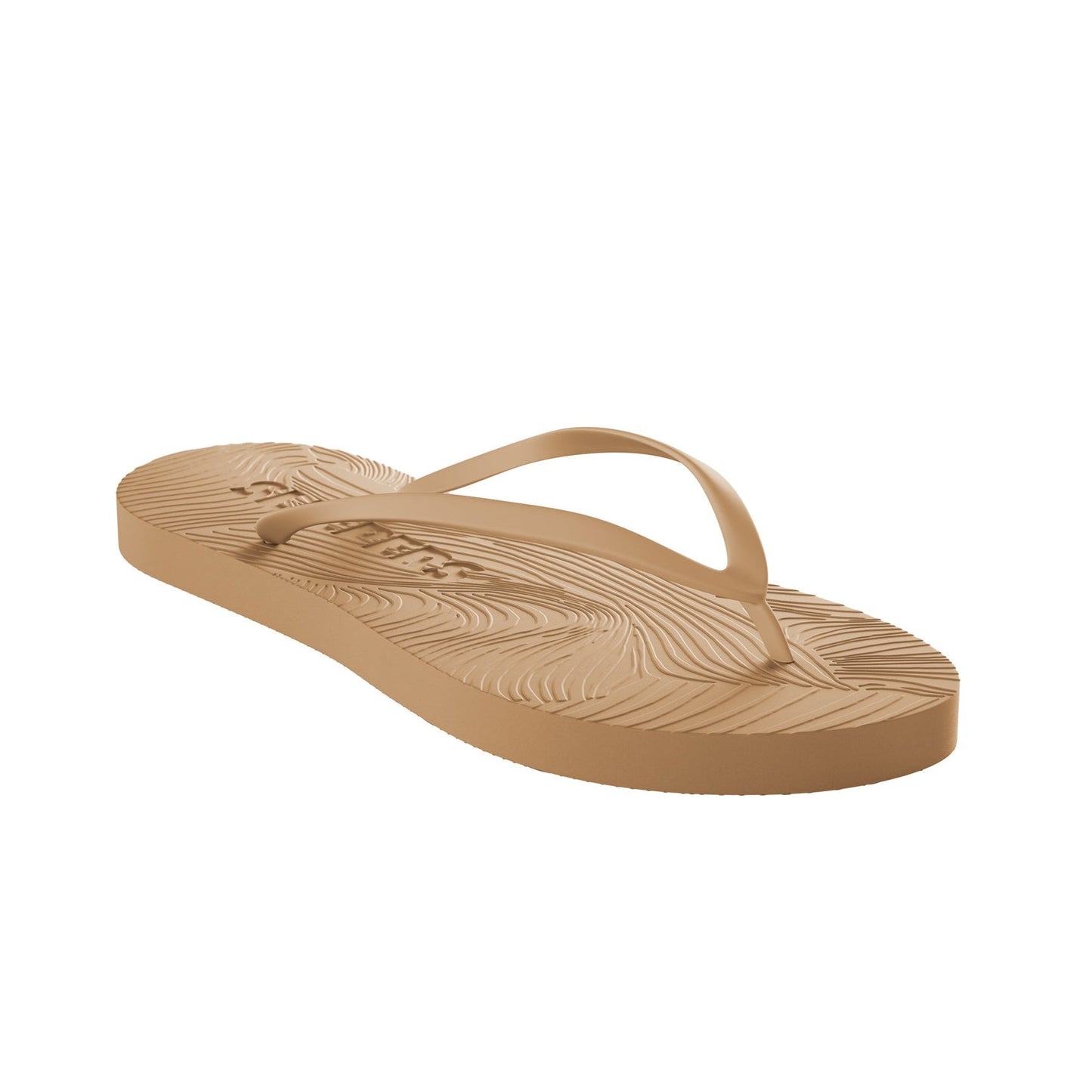 Tongs en caoutchouc naturel | marron "slim sand"