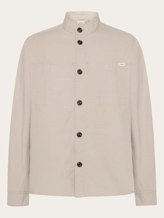 Surchemise en coton biologique | gris "slub overshirt - light feather gray"