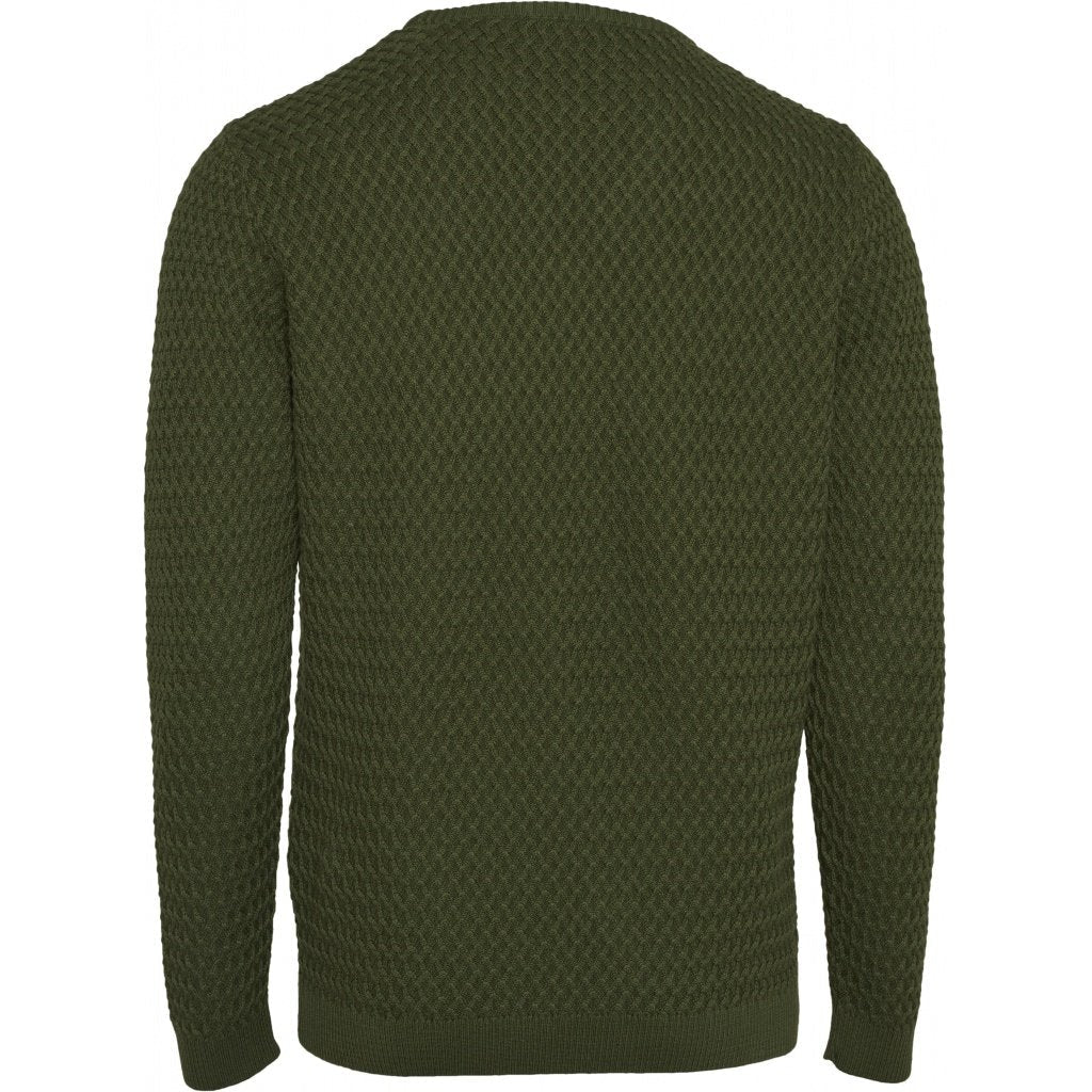 Pull vert en coton bio - small diamond knit