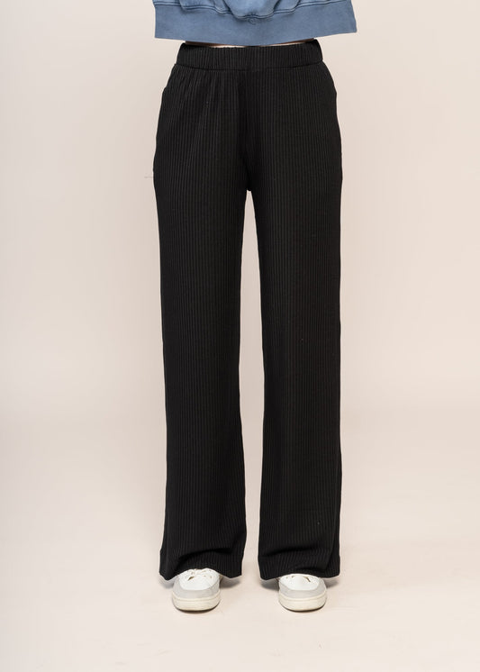 Pantalon ample côtelé en tencel | Noir "smilla black"