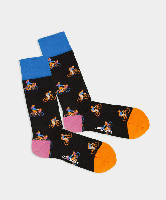 Chaussettes en coton bio | multicolore "bikes at night"