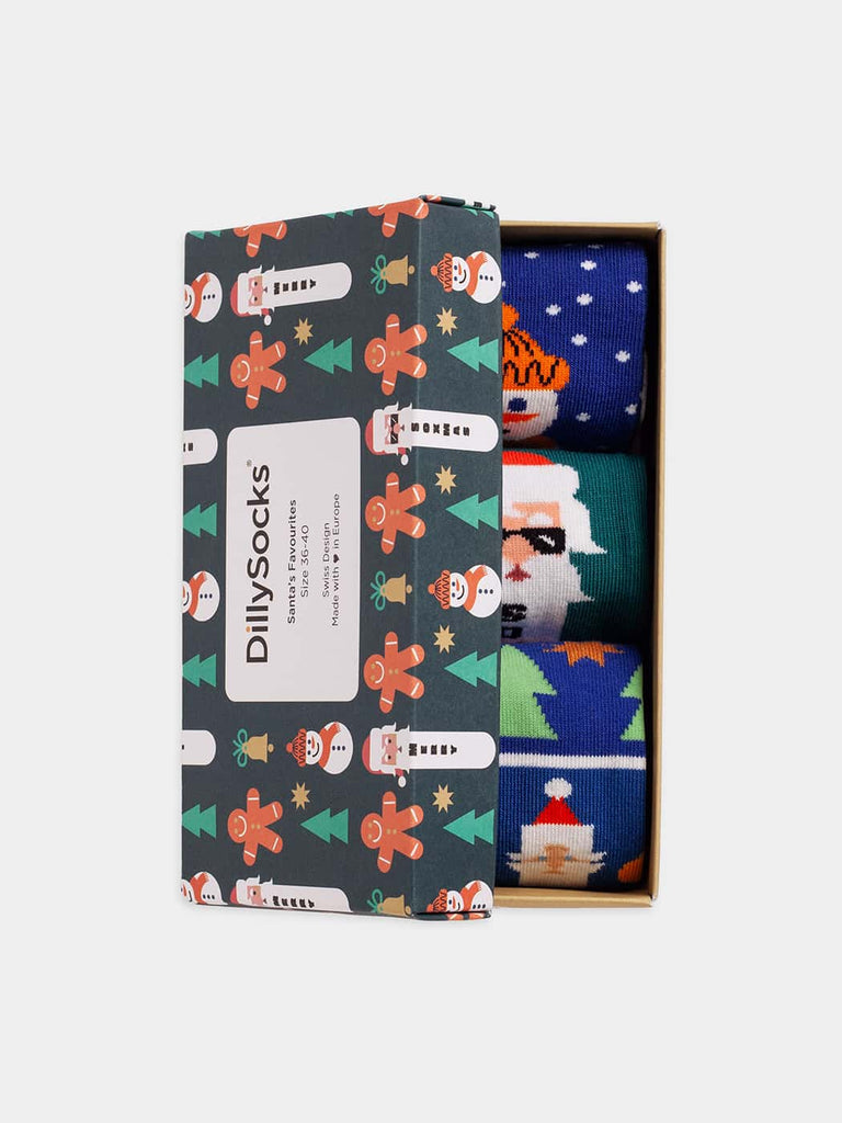 Pack 3 paires de chaussettes en coton bio | multicolore "santa's favourites  - multicolor"
