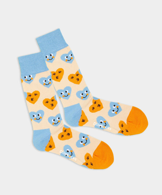 Chaussettes en coton bio et matière recyclée | multicolore "smiling hearts"