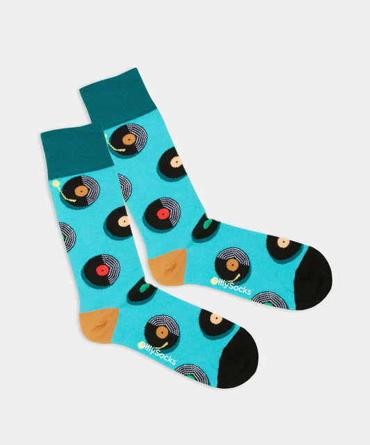 Chaussettes en coton bio | multicolore "vinyl record"