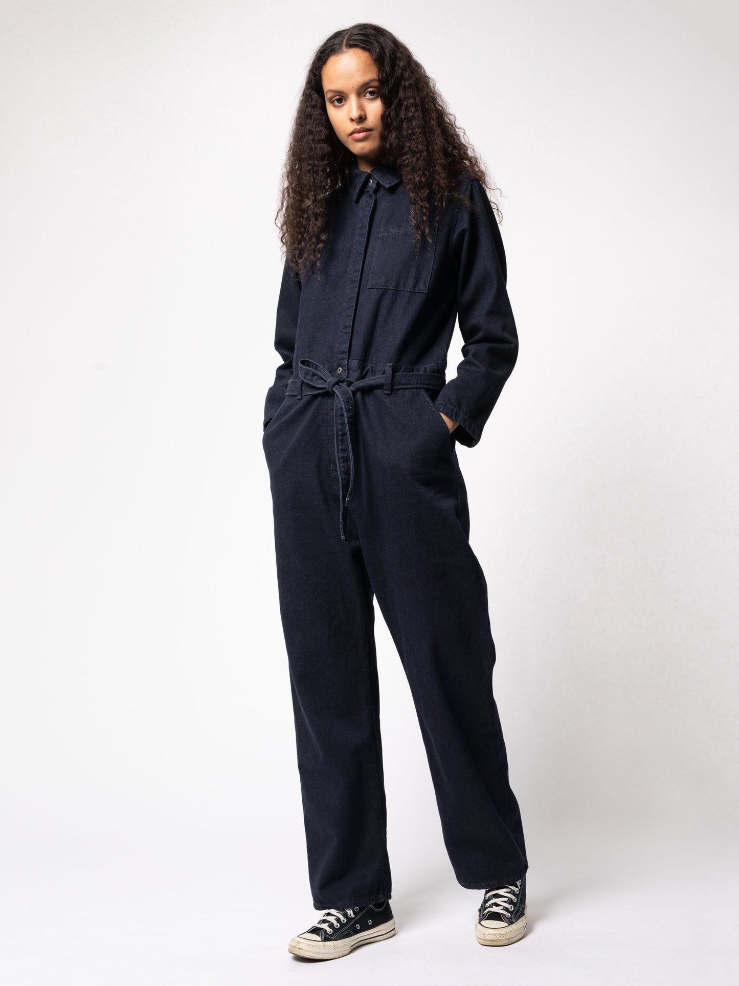 Combinaison longue brut en coton bio et laine recyclée - Sophie