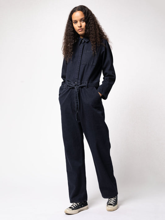 Combinaison longue brut en coton bio et laine recyclée - Sophie