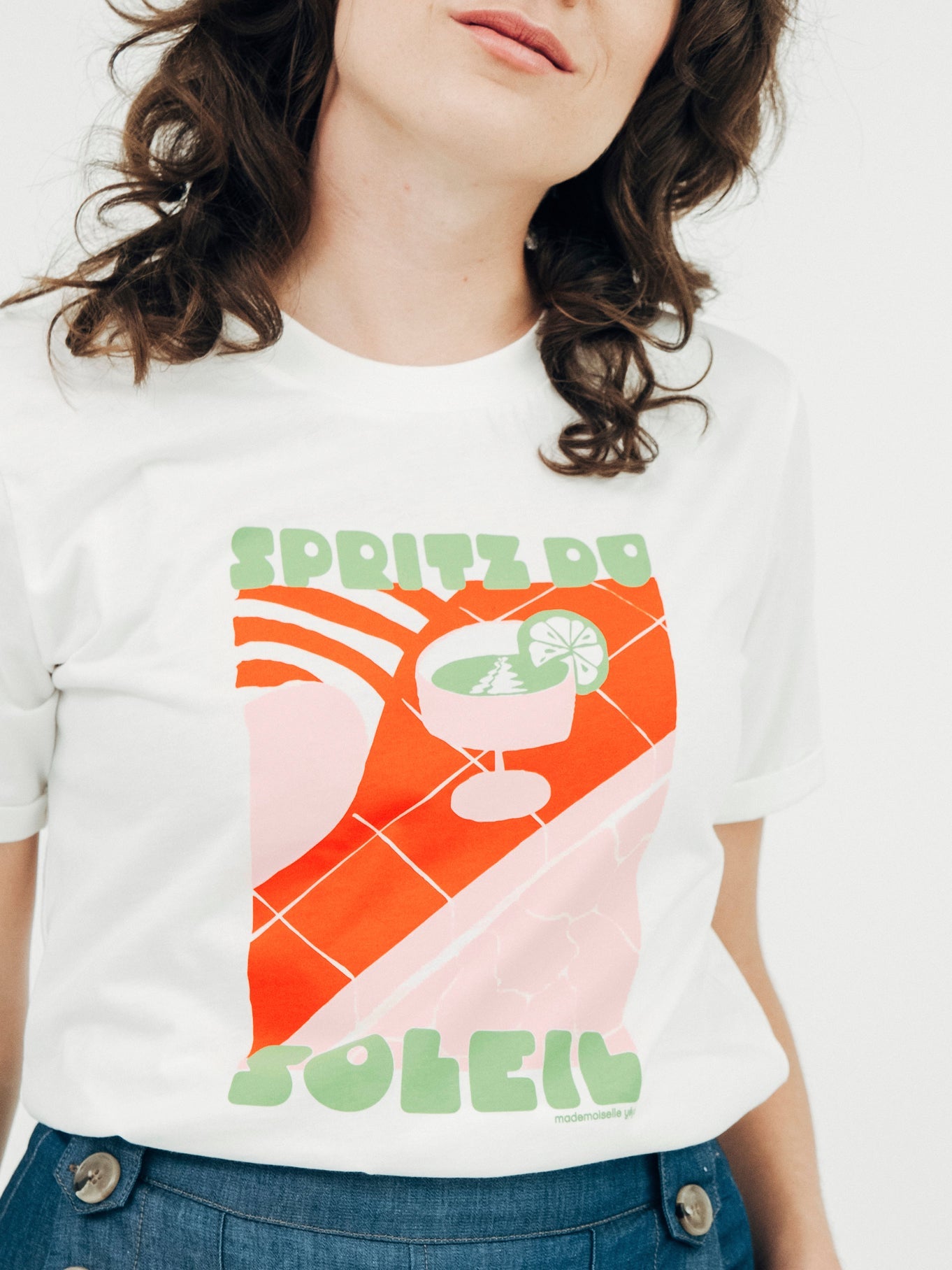 T-shirt en coton bio | blanc "Spritz du soleil t-shirt - white"