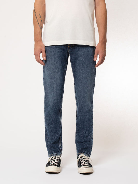 Jean fuselé bleu en coton bio - steady eddie ii blue slate
