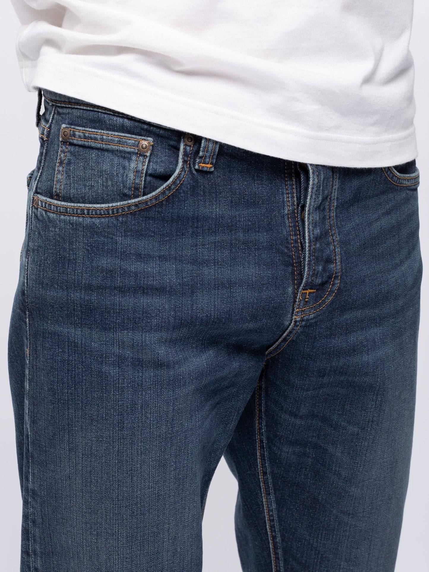 Jean fuselé bleu foncé en coton bio - steady eddie ii dark classic