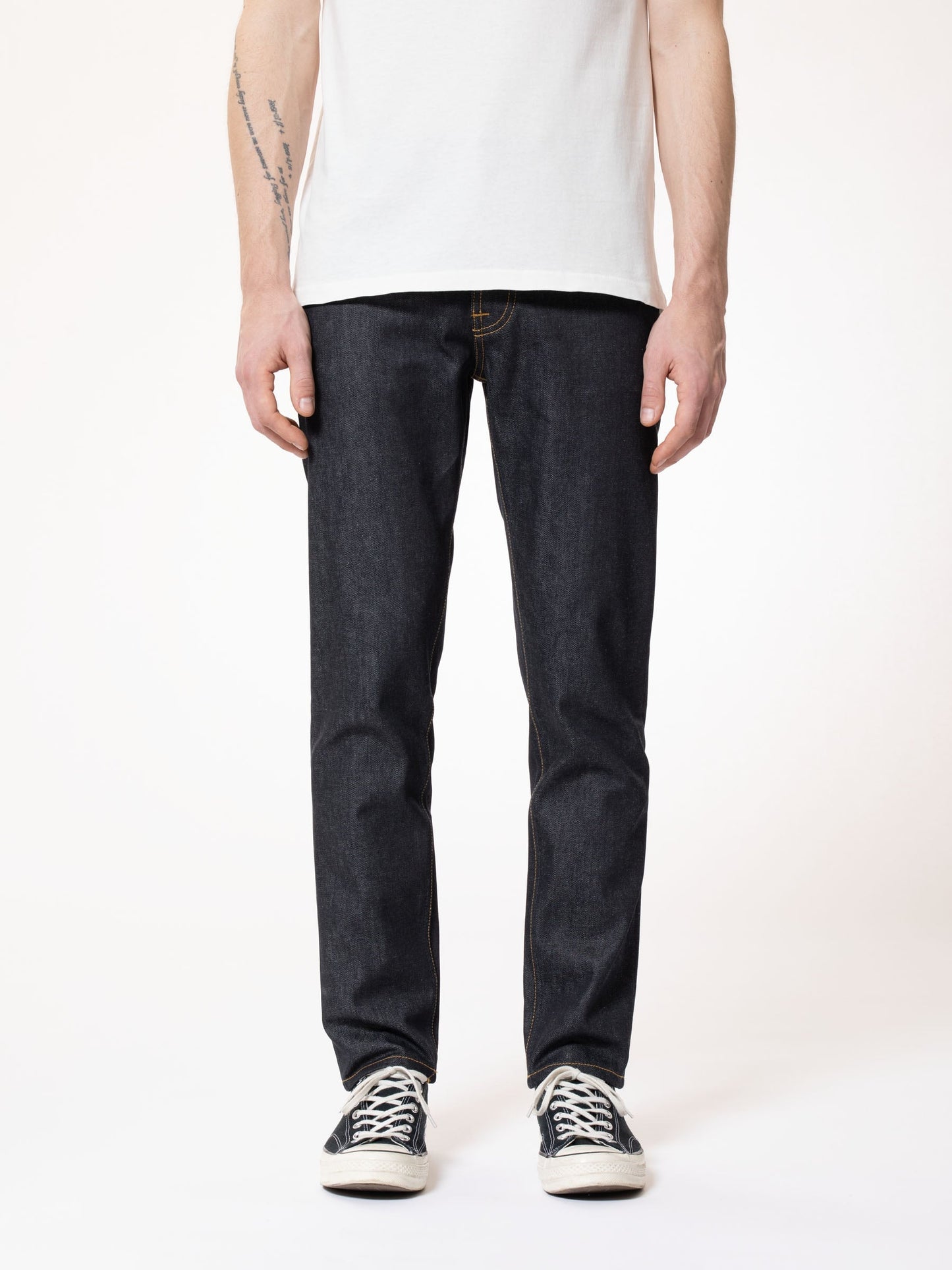 Jean fuselé brut en coton bio - steady eddie ii dry platino